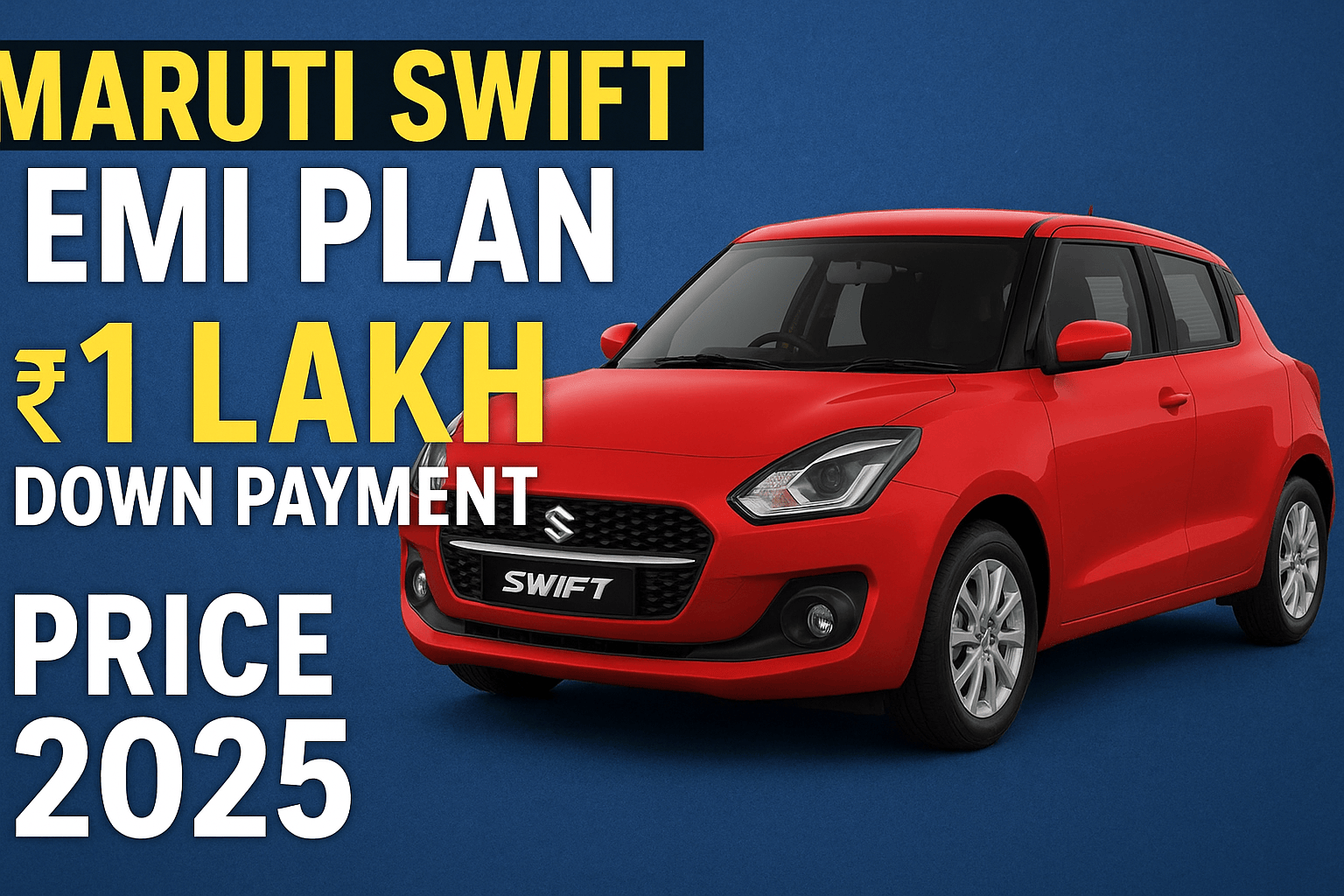 Maruti Swift 2025 base variant in red color side view